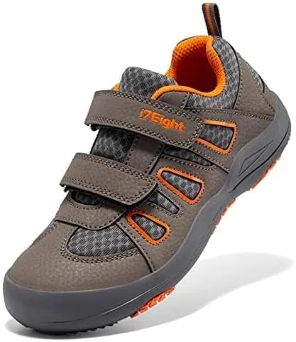 Vista 2 de i78 Zapatos deportivos de senderismo para niños y niños, transpirables, de piel sintética, antideslizantes, ligeros, para correr al aire libre