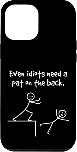 Vista 26 de Even Idiots Need A Pat On The Back Funny Stick Man Joke - Funda de regalo para iPhone 17