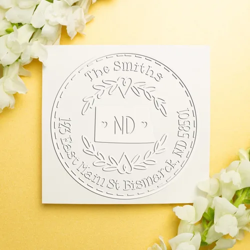 Vista 233 de Alabama State Wreath - Sello de sello de dirección personalizado para invitaciones de fiesta, tarjetas de vacaciones y decoración del hogar Sello