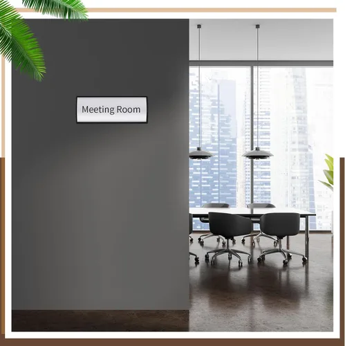 Vista 4 de Therwen 1 soporte de aluminio para placa de identificación para puerta de Negro