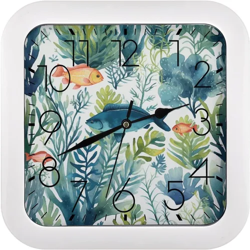 Vista 16 de 10" Square Modern Wall Clock,American Flag Skull Print Kitchen Clocks Wall Battery Operated,Silent Non Ticking Unique Funny Cute Wall Clock for