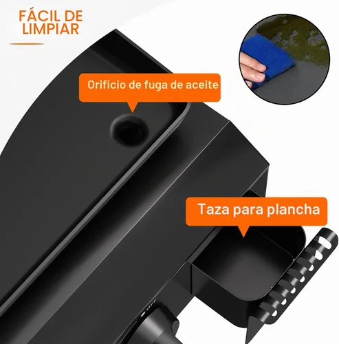 Vista 3 de Plancha de gas para barbacoa de 2 quemadores, 25.6 pulgadas