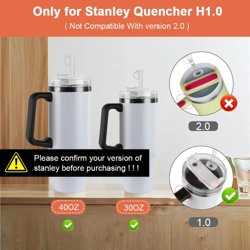 Vista 2 de AUAUY Juego de 3 tapones de silicona a prueba de derrames para vasos Stanley Cup 1.0, 40 onzas/30 onzas, kit de sellado a prueba de fugas