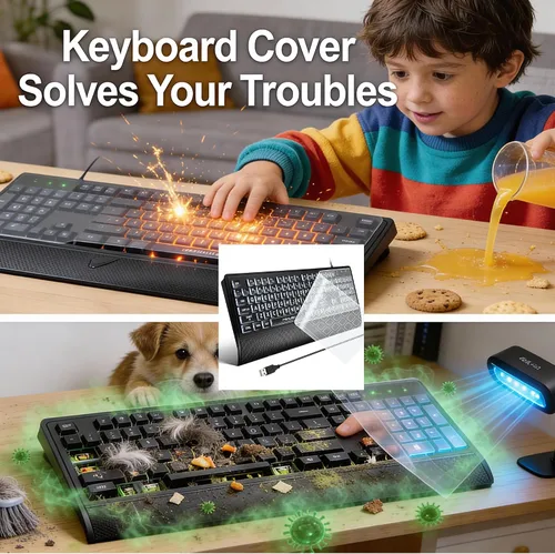 Vista 13 de Teclado retroiluminado de impresión grande, USB con cable