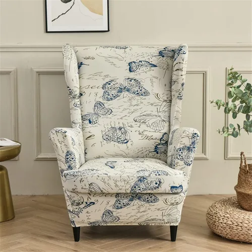 Vista 152 de Eco-Ancheng Funda para silla Wingback, 2 piezas, respaldo de ala, fundas de elastano para sillón con respaldo de ala, fundas para sillón con parte