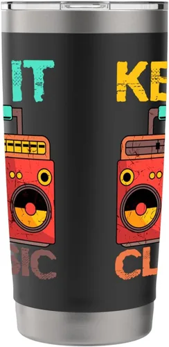 Vista 4 de Keep It Classic Radio 80s 90s Retro Vintage Cassette Player Vaso aislado de acero inoxidable