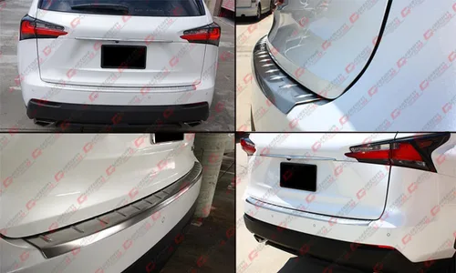 Vista 3 de Protector de parachoques trasero de acero cepillado compatible con Lexus NX200t NX300 2015-2021