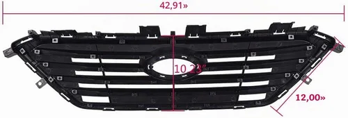 Vista 4 de CHEDA Parrilla delantera, compatible con Hyundai Sonata 2015 2016, montaje de rejilla superior con moldura cromada Hyundai Sonata, Asamblea