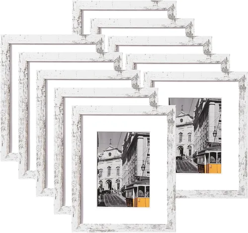 Vista 52 de eletecpro Juego de 5 marcos de fotos de 8 x 10 pulgadas, collage de fotos, decoración de pared, fotos de 5 x 7 con paspartú o de 8 x 10 pulgadas sin