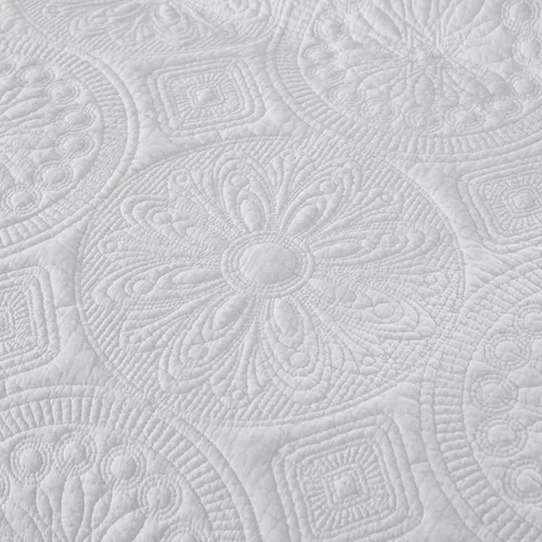 Vista 5 de Brandream Juego de Ropa de Cama Acolchado con Medallón de Lujo Tamaño King de Algodón Estilo Granja Juego de Edredón Tamaño Queen Colcha Matelassé