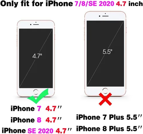 Vista 2 de Asuwish Funda de teléfono para iPhone 7/8/SE 2020/2022 con protector de pantalla y tarjetero correa cruzada iPhone7 iPhone8 7s 8s i SE2020 SE2022