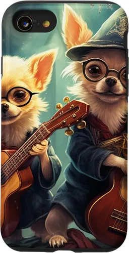 Vista 18 de iPhone 16 Chihuahua Mago Guitarristas, Chihuahua Dog, Estuche Guitarrista Mágico
