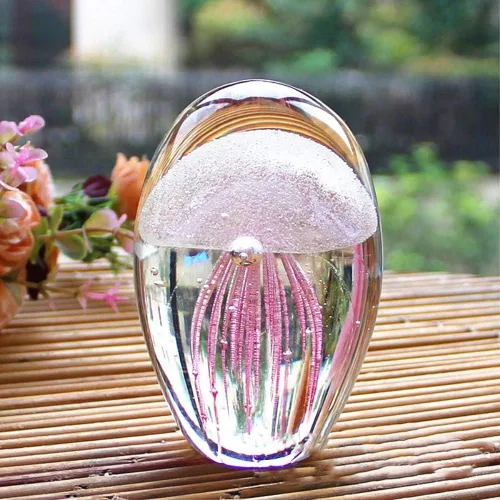 Vista 7 de Estatua de medusa de cristal de cristal, accesorios para decoración del hogar, fiesta de vacaciones, oficina, regalo de manualidades (rojo)