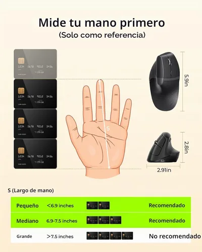 Vista 7 de seenda MOE302 Ratón ergonómico vertical inalámbrico para comodidad de Azul