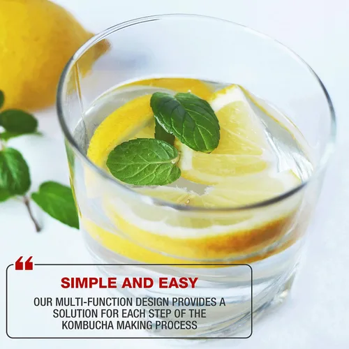 Vista 6 de Masontops Tapa de Kombucha – Suministros para tarros de masón de elaboración de cerveza casera – Kit de inicio para hacer kombucha orgánico vivo