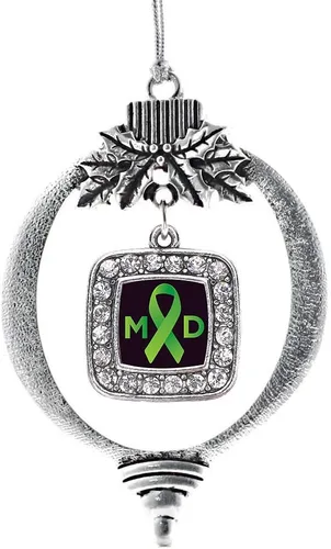 Vista 231 de Inspired Silver - Adorno con dije de reina de rodillo - Adornos navideños cuadrados de plata con joyas de circonita cúbica