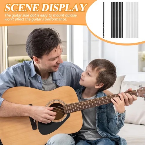 Vista 5 de 100 piezas de diapasón de guitarra, diapasón, punto lateral, instrumento musical, incrustaciones, puntos para bajo, 1.969 x 0.079 in, marcadores