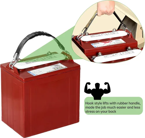 Vista 6 de 10L0L Correa de elevación de batería para carrito de golf, funciona para baterías de celdas profundas de Troya, correa universal de celda profunda