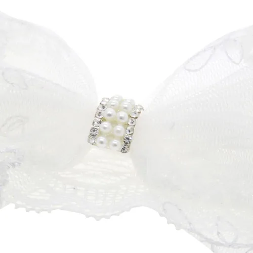 Vista 4 de Katutude Diadema de lazo de encaje para bebé, diadema de encaje blanco, accesorios para el cabello, accesorios para el cabello, lazos para bebés