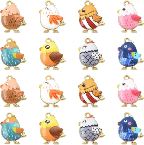 Vista 12 de KitBeads Enamel Animal Charm Alloy Cartoon Pendnats for Jewelry Making Bulk Bee 8Pcs