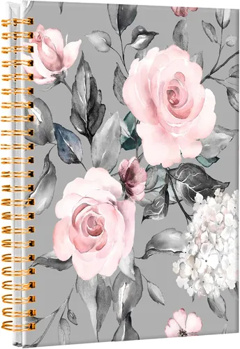 Vista 7 de iampanda Cuaderno de diario en espiral, encuadernación fuerte de doble alambre con papel de primera calidad para niñas y mujeres, 60 hojas A5 a