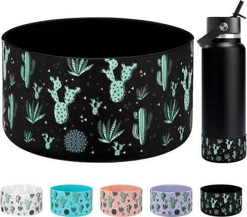 Vista 23 de WK IEASON Funda protectora de silicón base para botella de Hydro Flask de boca ancha/boca estándar, protector de fondo de silicón antideslizante
