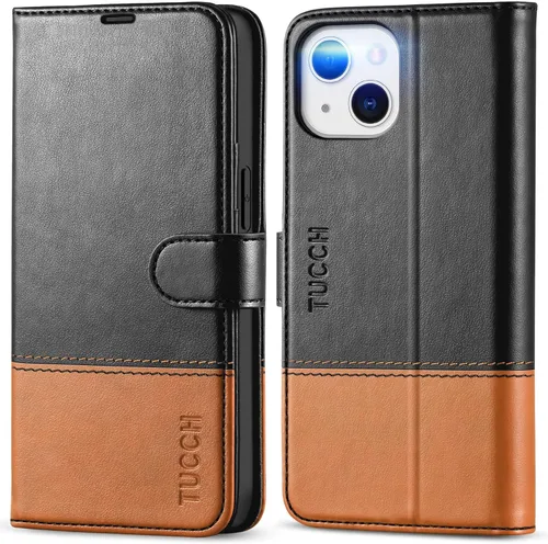 Vista 19 de TUCCH Funda Tipo Billetera para iPhone 13 (6.1") 2021, con Bloqueo RFID, con Soporte para 3 Tarjetas, de Piel Sintética, Tipo Folio