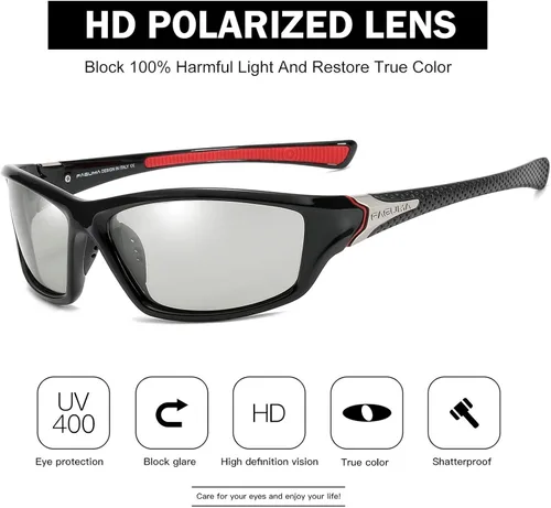 Vista 2 de Gafas de sol polarizadas para hombre, ciclismo, conducir, pesca, 100% protección UV