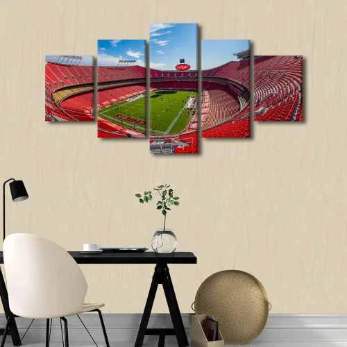 Vista 134 de TUMOVO Allegiant Stadium Arte de Lienzo para Pared de Sala de Estar Equipo de Fútbol Americano Pintura Moderna Nevada Las Vegas Cuadro Deportivo
