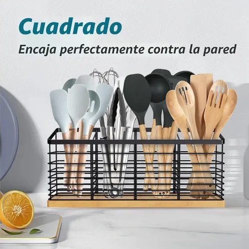 Vista 5 de Suli Soporte extra grande para utensilios de cocina, 4 compartimentos