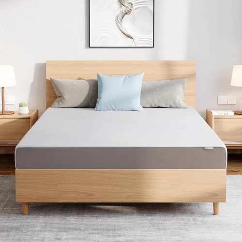 Vista 18 de Amazon Basics Colchón de espuma viscoelástica, sensación suave y mullida, 6 pulgadas, individual, blanco/gris