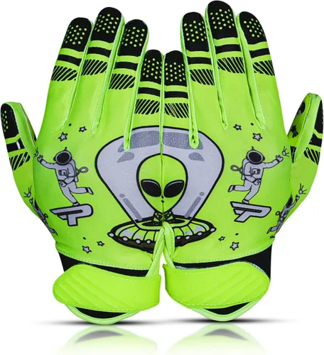 Vista 5 de Guantes de Fútbol Americano Premium para Niños, Jóvenes y Adultos - Receptor Adhesivo Premium con Tecnología de Ajuste Adaptativo - Rendimiento