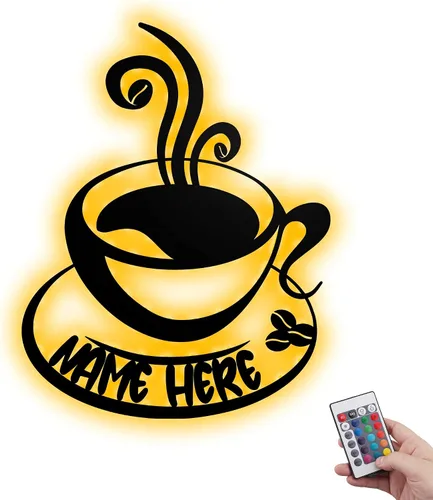 Vista 18 de Letrero de metal personalizado para barra de café, varios tamaños, placa de pared para decoración de cocina, regalos personalizados para amantes