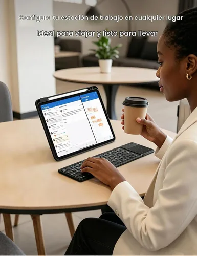 Vista 7 de Nillkin - Teclado plegable de viaje con panel táctil y teclado numérico, teclado Bluetooth inalámbrico portátil plegable de tamaño completo