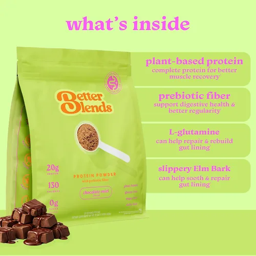 Vista 5 de Proteína en polvo amigable con el intestino para estómagos sensibles, bajo FODMAP, 0.71 onzas de proteína vegana de guisantes y arroz con fibra