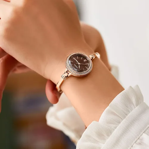 Vista 5 de Relojes para mujer, pulsera con esfera de moda, reloj de pulsera de cuarzo, ovalado, cuadrado, redondo, mini reloj impermeable para mujer, regalos