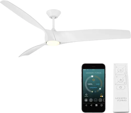 Vista 21 de Zephyr - Ventilador de techo inteligente de 3 aspas para interior y exterior, 52 pulgadas, madera grafito desgastada con kit de luz LED ajustable