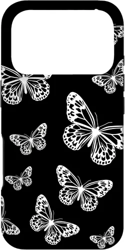 Vista 30 de Cute White Butterflies Black Background Case for iPhone 17