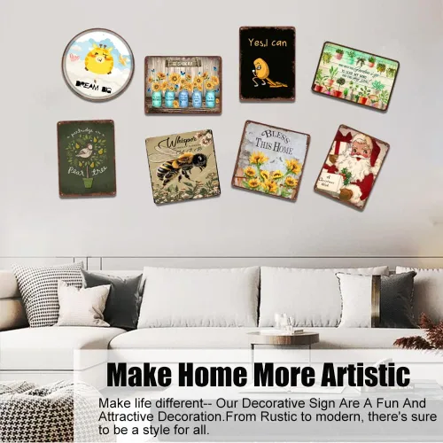 Vista 5 de Zomyto Póster de Whisper Words of Wisdom Let It Be Bees para amantes de las abejas, carteles inspiradores para mujeres y hombres, plato retro