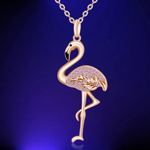 Vista 9 de Flamingo Necklace Halloween Skeleton Cat Necklace Turtle Axolotl Hummingbird Necklaces for Women 925 Sterling Silver Cute Animal Jewelry Christmas