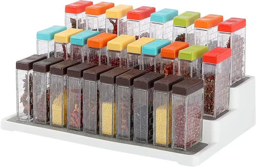 Vista 7 de URALFA Mini salero y pimentero con tapa, coctelero de especias de plástico, para condimentos, recipientes de especias de viaje sin especias