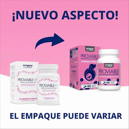 Vista 2 de Nutramax Probióticos Proviable para perros, Suplemento diario de salud digestiva con múltiples cepas de bacterias, probióticos para perros más