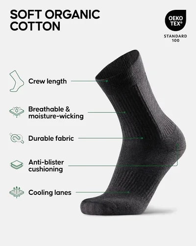 Vista 2 de DANISH ENDURANCE Calcetines deportivos para mujeres y hombres, calcetines de tenis de rendimiento, calcetines deportivos acolchados, 3 o 6 pares