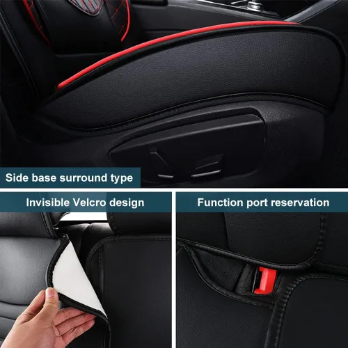 Vista 6 de Juego completo de fundas de asiento de automóvil, compatibles con V40 2000-2004 de 5 asientos, piel sintética, cobertura completa, fundas de asiento
