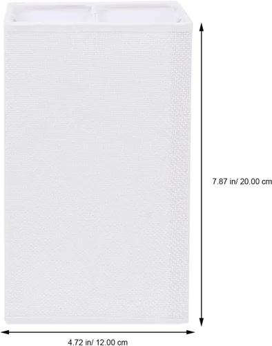 Vista 6 de E27 Lámpara de tela cuadrada blanca de .8 pulgadas cubierta de luz para lámpara de mesa Accesorios de iluminación de pared y techo
