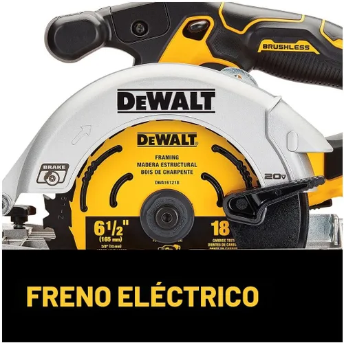Vista 5 de DEWALT Sierra circular inalámbrica sin escobillas de 20 V MAX* 6-1/2 pulgadas, solo herramienta (DCS565B)