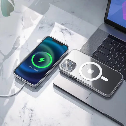 Vista 7 de Funda magnética transparente para iPhone 11 de 6.1 pulgadas, compatible con carga MagSafe, [antiamarilleo] [Ultra delgada]