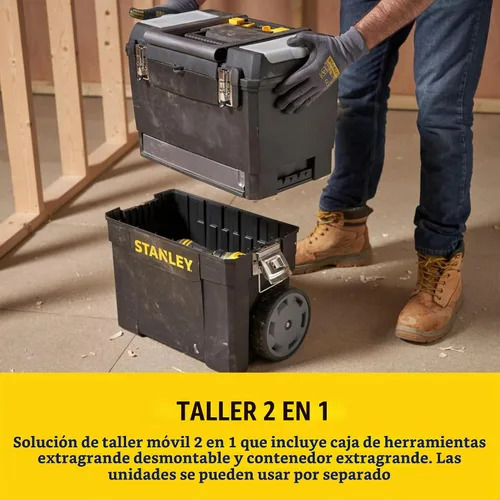 Vista 6 de Stanley Caja de herramientas móvil para centro de trabajo, unidades apilables de 2 niveles, 1-93-968
