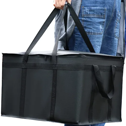 Vista 13 de musbus organizador aislado para maletero de coche bolsa refrigeradora paquete de 4 bolsas de compras aisladas para alimentos, negro, reutilizable