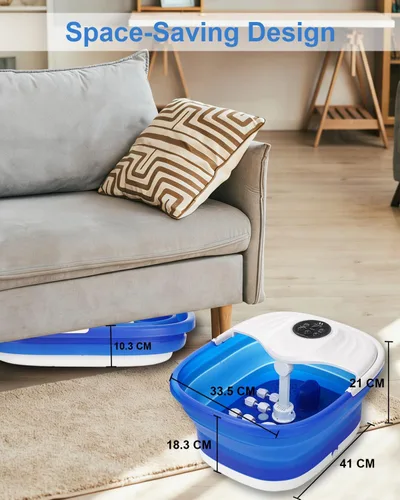 Vista 5 de Bañera de spa plegable para pies con calor, se adapta a hombres Azul real